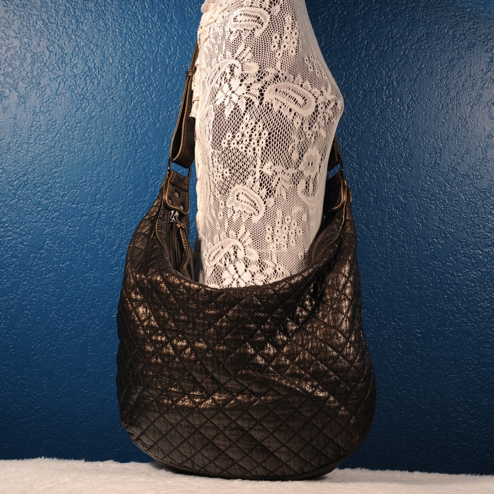 Big metallic hobo bag